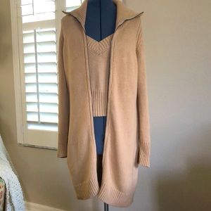 MODA International Cropped Sweater & Sweater Coat Set. Size L